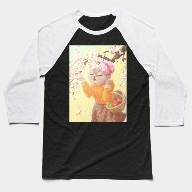 Singing Cat 2 Baseball T-Shirt by zkozkohi